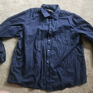 Claiborne Dark Blue Casual Button-Down Shirt